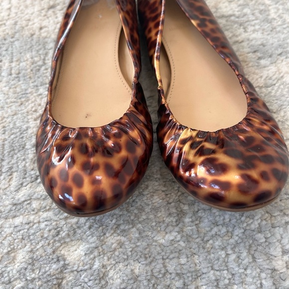 Jcrew Sz 7 Cece Leopard Patent Flats made in Italy - Picture 3 of 16